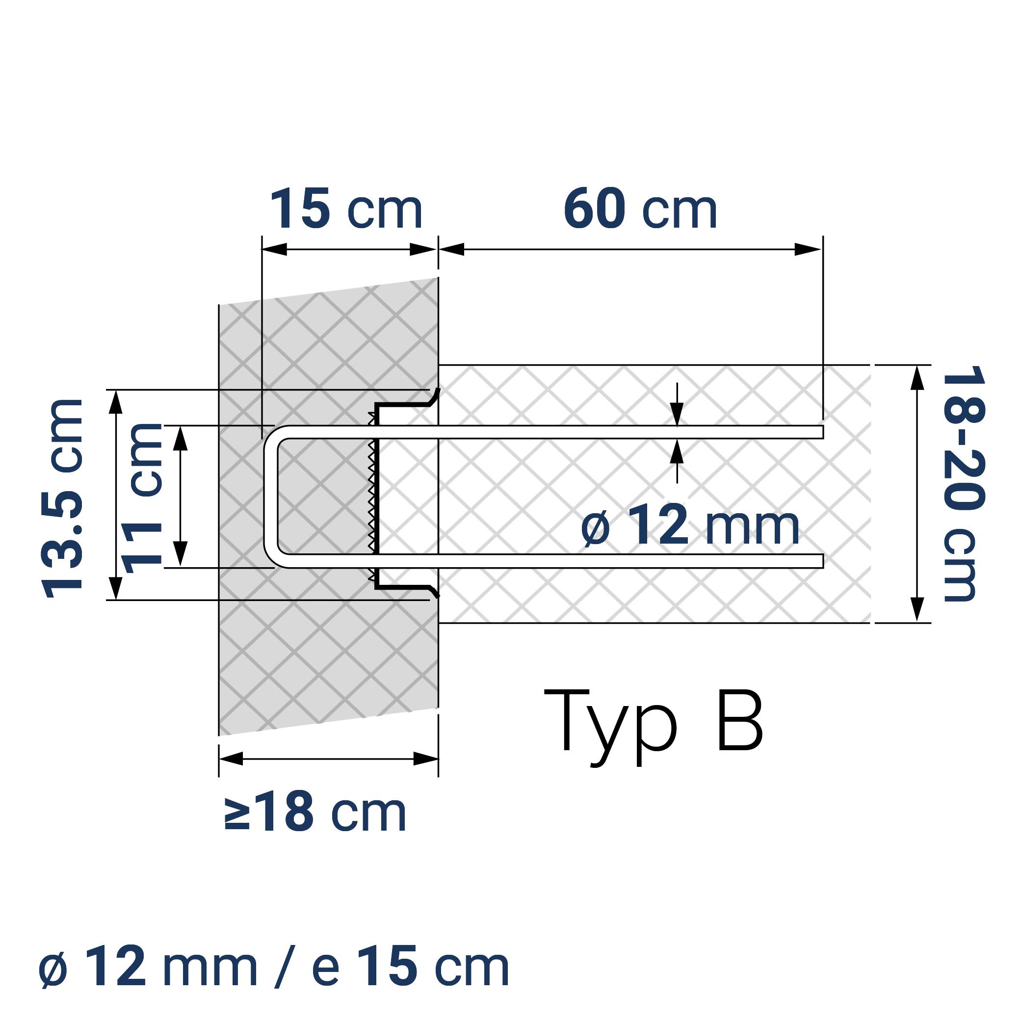 A400110146 7640344572134 BE-BOX® Bewehrungsbox Position Q / L 146 | B-11-12/15-h15-lb60 | 125 cm | 8.81 kg/m