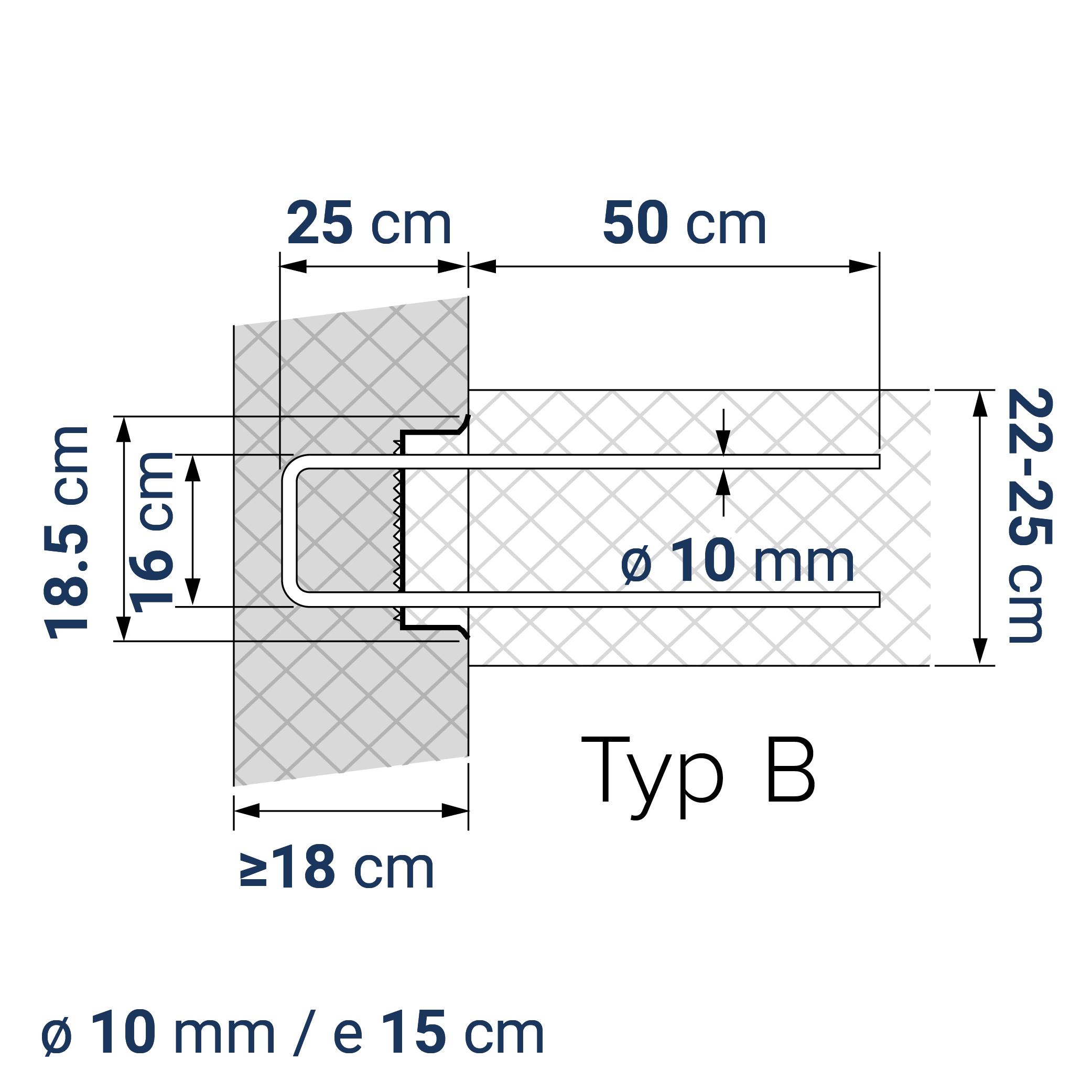 A400110194 7640425419044 BE-BOX® Bewehrungsbox Position Q / L 194 | B-23-10/15-h25-lb50 | 125 cm | 8.32 kg/m