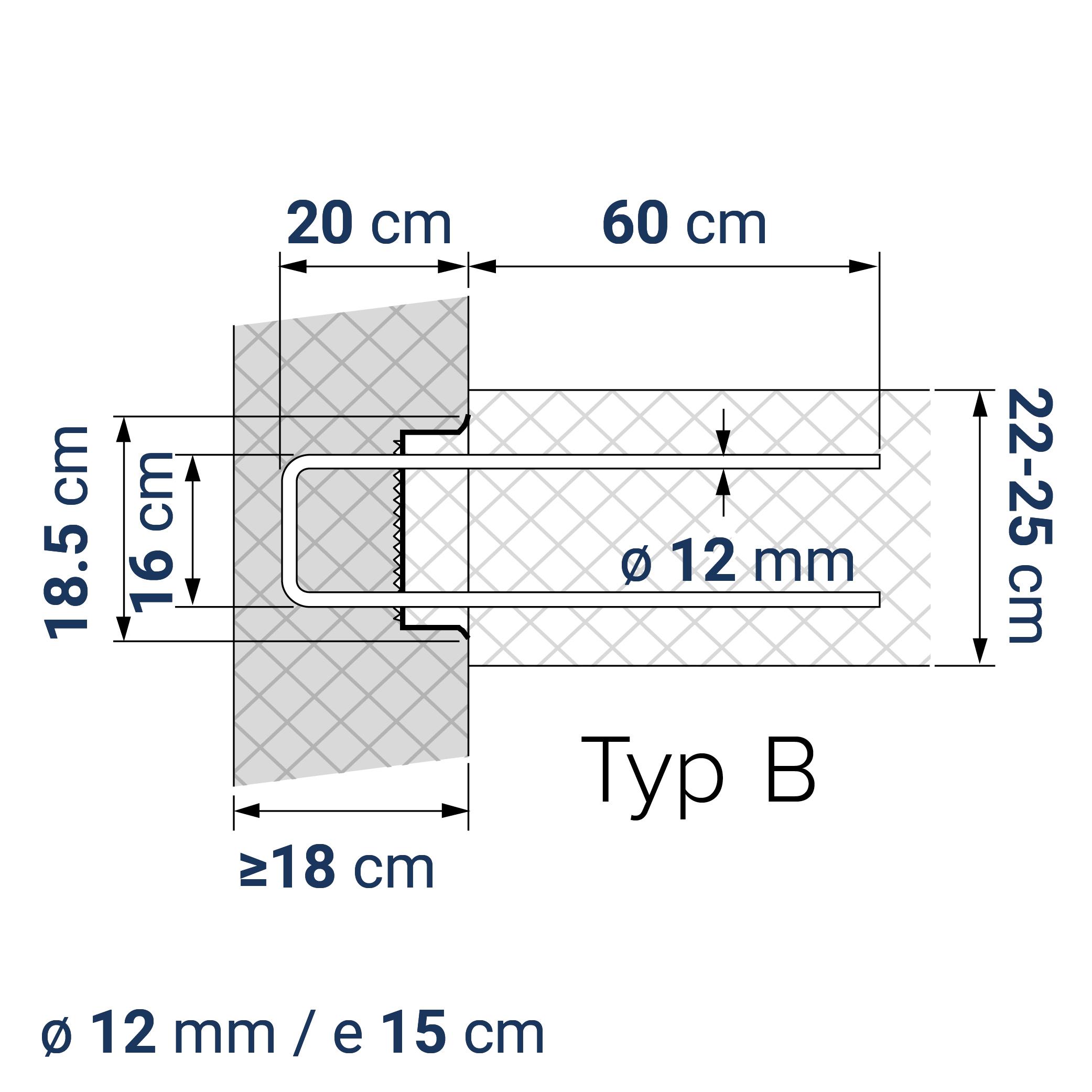 A400110199 7640425413455 BE-BOX® Bewehrungsbox Position Q / L 199 | B-16-12/15-h20-lb60 | 125 cm | 12.00 kg/m